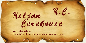 Miljan Čereković vizit kartica